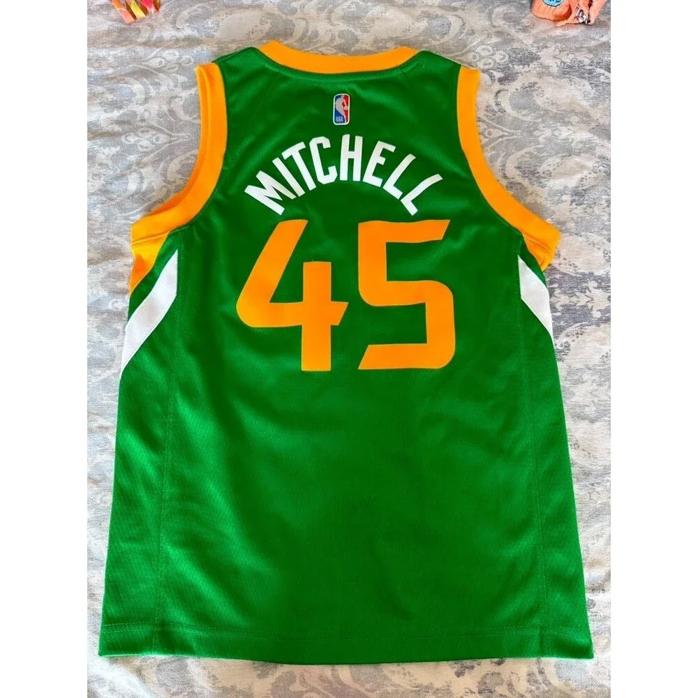 Nike Donovan Mitchell #45 Basketball Jersey Youth Medium Green NBA Dri-FIT